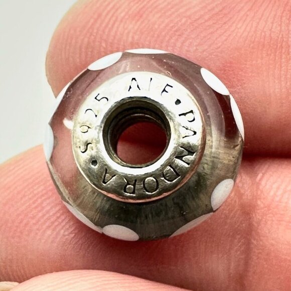 Pandora Disney Mickey Mouse Murano Glass Charm 925 ALE Sterling Silver - Picture 3 of 4